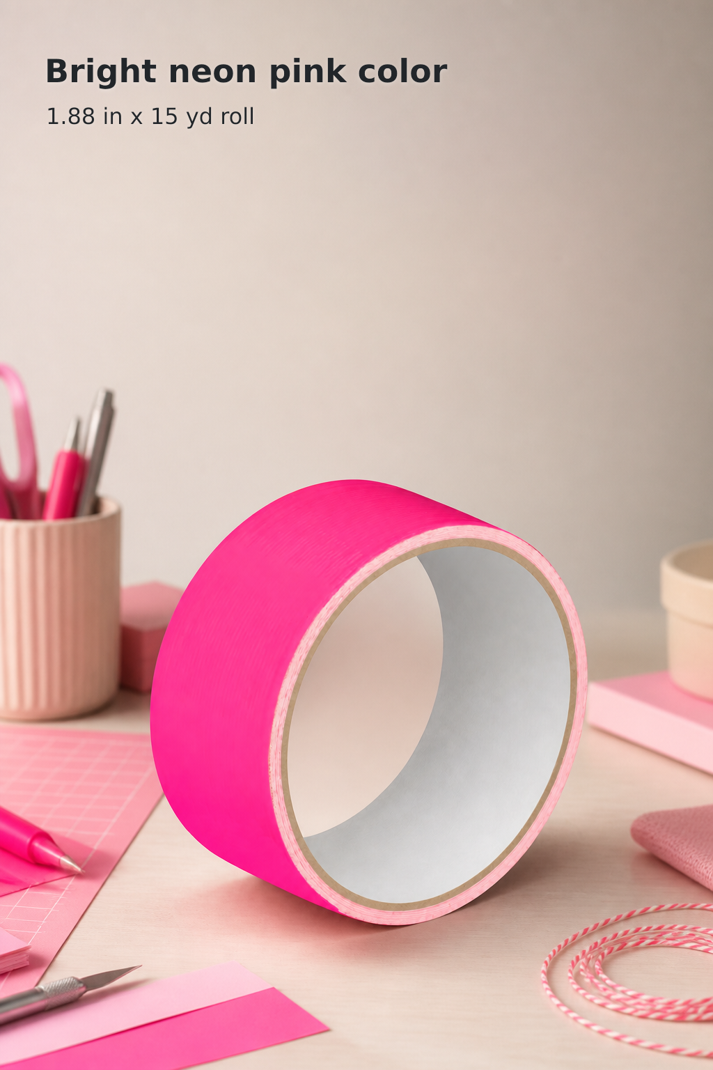 Neon Pink Colored Duct Tape – 1.88 Inches × 15 Yards